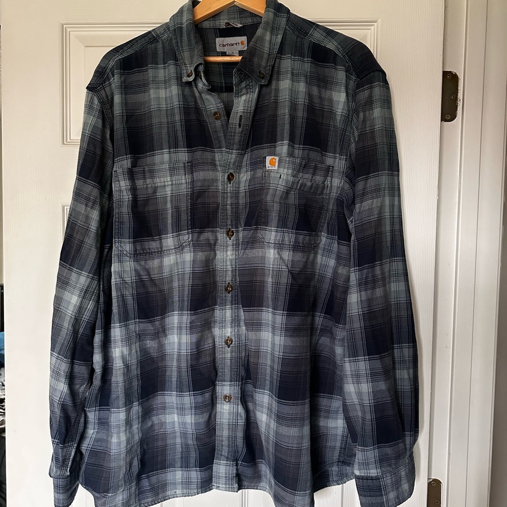 Carhartt Men's Plaid Button-Up Shirt - Blue